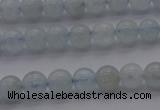 CAQ500 15.5 inches 4mm round natural aquamarine beads