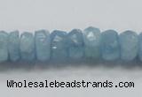 CAQ51 15.5 inches 6*12mm faceted rondelle natural aquamarine beads