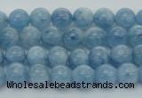 CAQ525 15.5 inches 4mm round AA+ grade natural aquamarine beads