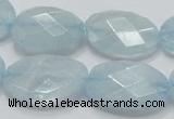 CAQ53 15.5 inches 20*25mm faceted oval natural aquamarine beads