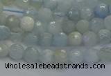 CAQ551 15.5 inches 4mm faceted round natural aquamarine beads