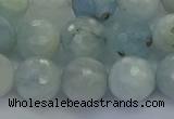 CAQ554 15.5 inches 10mm faceted round natural aquamarine beads