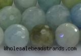 CAQ555 15.5 inches 12mm faceted round natural aquamarine beads