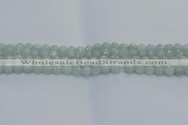 CAQ559 15.5 inches 4mm faceted round natural aquamarine beads