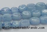 CAQ56 15.5 inches 9*12mm nugget natural aquamarine gemstone beads