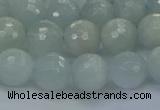 CAQ561 15.5 inches 8mm faceted round natural aquamarine beads