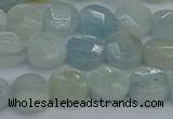 CAQ568 15.5 inches 7mm faceted coin natural aquamarine beads