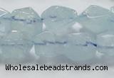 CAQ58 15.5 inches 14*16mm faceted nugget natural aquamarine beads