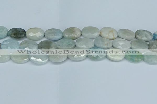 CAQ583 15.5 inches 15*20mm faceted oval aquamarine beads