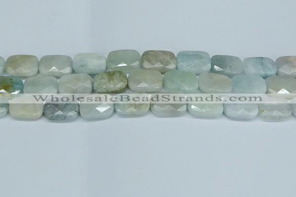 CAQ587 15.5 inches 15*20mm faceted rectangle aquamarine beads