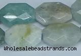 CAQ591 15.5 inches 18*25mm faceted freeform aquamarine beads