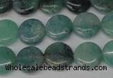 CAQ618 15.5 inches 10mm flat round aquamarine gemstone beads