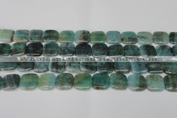 CAQ640 15.5 inches 18*18mm square aquamarine gemstone beads