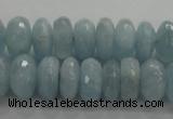 CAQ71 15.5 inches 5*9mm faceted rondelle AB grade aquamarine beads