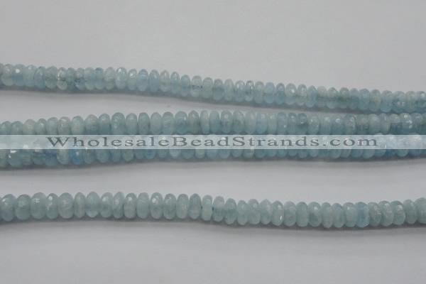 CAQ75 15.5 inches 3*7mm faceted rondelle A grade aquamarine beads