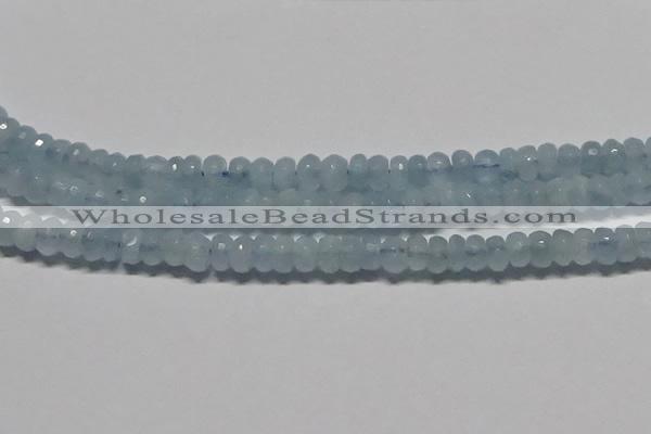 CAQ761 15.5 inches 5*8mm faceted rondelle aquamarine beads