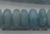 CAQ77 15.5 inches 6*11mm faceted rondelle A grade aquamarine beads