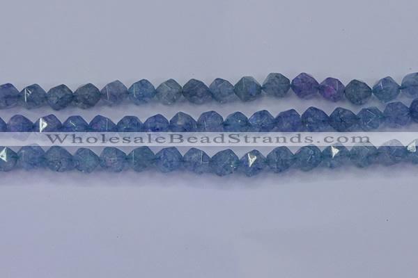 CAQ774 15.5 inches 12mm faceted nuggets imitation aquamarine beads