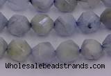 CAQ791 15.5 inches 8mm faceted nuggets aquamarine gemstone beads