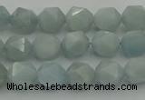 CAQ796 15.5 inches 6mm faceted nuggets aquamarine gemstone beads