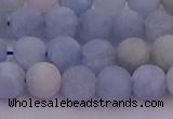 CAQ811 15.5 inches 6mm round matte aquamarine beads wholesale