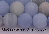 CAQ813 15.5 inches 10mm round matte aquamarine beads wholesale