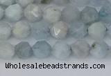 CAQ831 15.5 inches 6mm faceted nuggets aquamarine beads