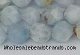 CAQ834 15.5 inches 12mm faceted nuggets aquamarine beads