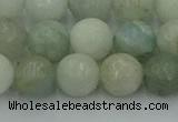 CAQ838 15.5 inches 10mm faceted round aquamarine beads wholesale