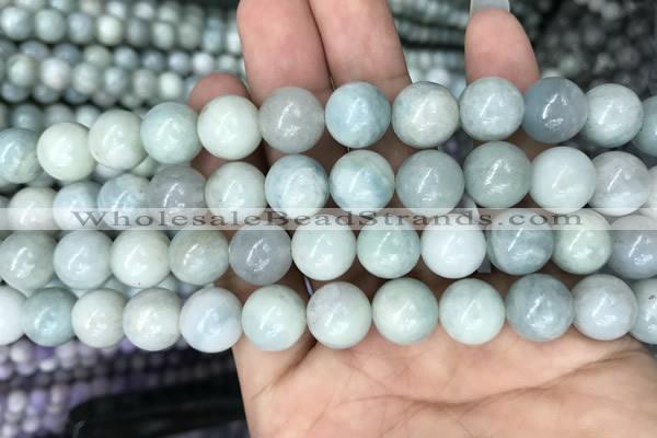 CAQ844 15.5 inches 12mm round aquamarine beads wholesale