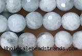 CAQ848 15.5 inches 6mm faceted round aquamarine beads wholesale