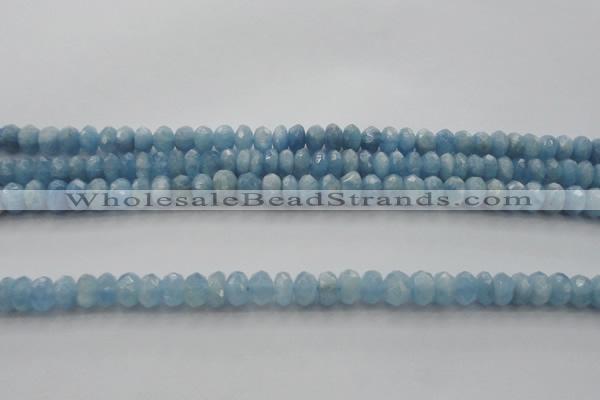 CAQ86 15.5 inches 4*7mm faceted rondelle AA grade aquamarine beads