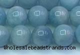 CAQ866 15.5 inches 8mm round aquamarine gemstone beads wholesale