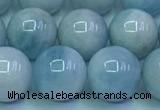 CAQ868 15.5 inches 12mm round aquamarine gemstone beads wholesale