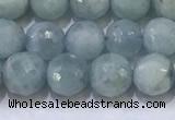 CAQ870 15.5 inches 6mmm faceted round aquamarine beads wholesale