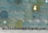 CAQ882 15.5 inches 3.5mm faceted round tiny aquamarine beads