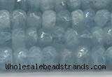 CAQ890 15.5 inches 3.5*6mm faceted rondelle aquamarine beads