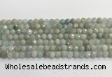 CAQ911 15.5 inches 6mm faceted round aquamarine beads wholesale