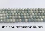 CAQ913 15.5 inches 10mm faceted round aquamarine beads wholesale