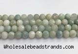 CAQ914 15.5 inches 12mm faceted round aquamarine beads wholesale