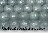 CAQ925 15 inches 6mm faceted round AB-color imitation aquamarine beads