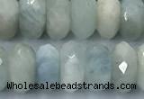 CAQ955 15 inches 8*10mm faceted rondelle aquamarine beads