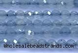 CAQ961 15 inches 3mm faceted round aquamarine beads