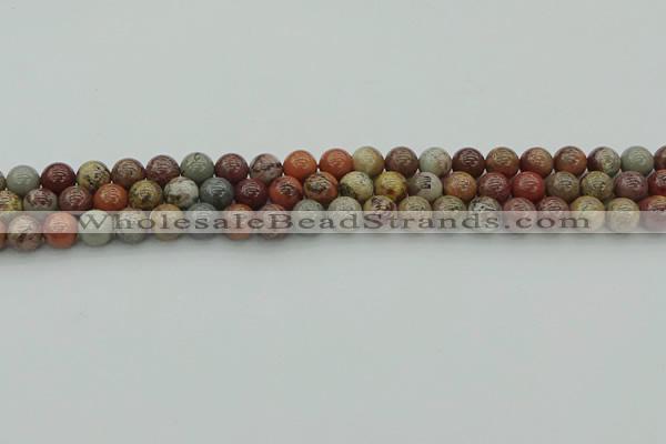 CAR351 15.5 inches 6mm round red artistic jasper beads wholesale