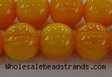 CAR405 15.5 inches 14mm round synthetic amber beads wholesale