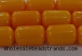 CAR414 15.5 inches 10*15mm tube synthetic amber beads wholesale