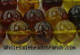 CAR505 15.5 inches 12mm - 13mm round natural amber beads wholesale