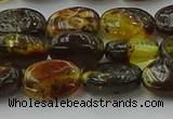 CAR546 15.5 inches 7*11mm - 8*12mm oval natural amber beads