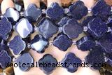 CARV06 15 inches 17mm – 18mm carved flower blue goldstone beads