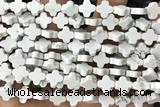 CARV19 15 inches 8mm carved flower white howlite beads